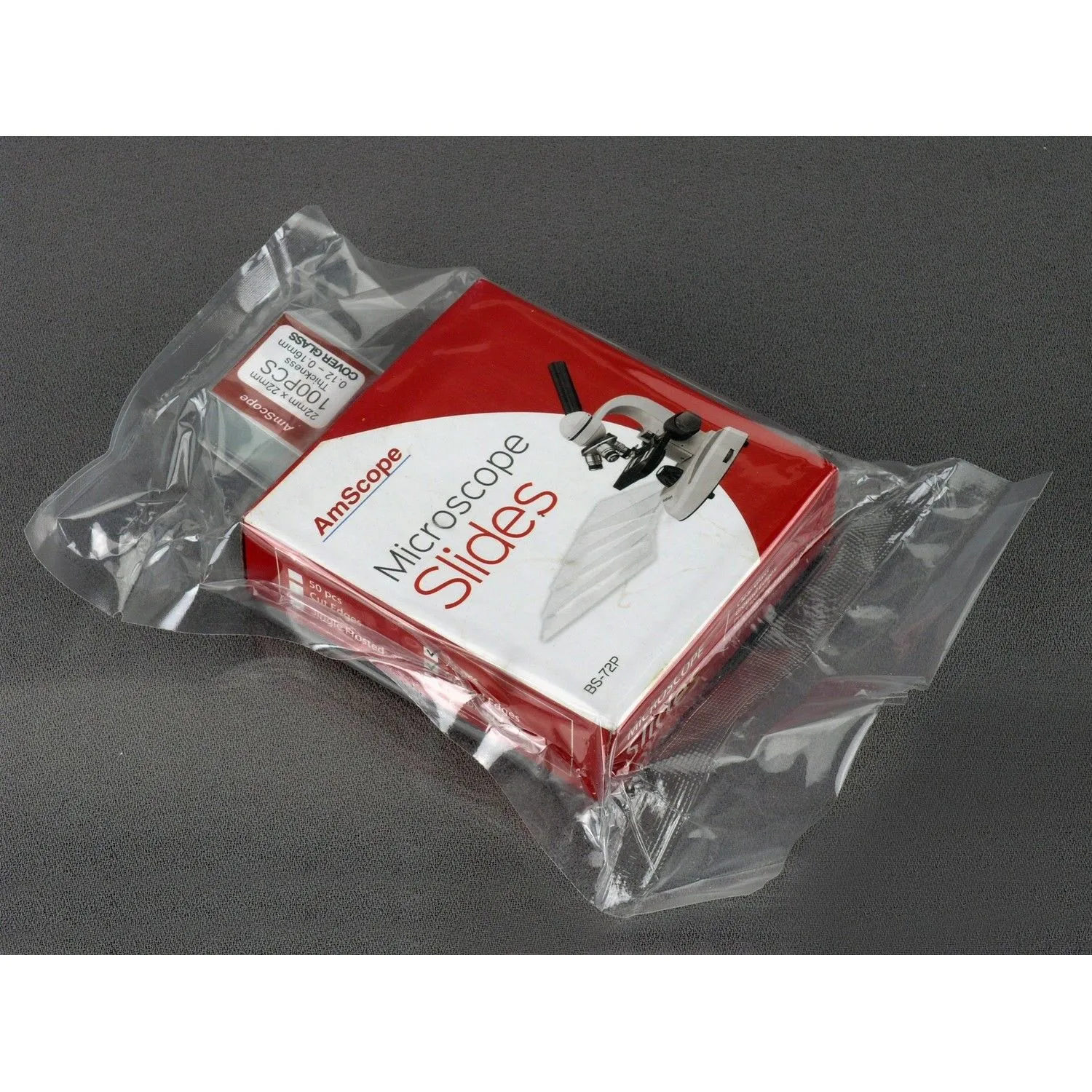 AmScope Carton of 3600 Pre-Cleaned Blank Microscope Slides and 5000 22x22mm Square Cover Glass