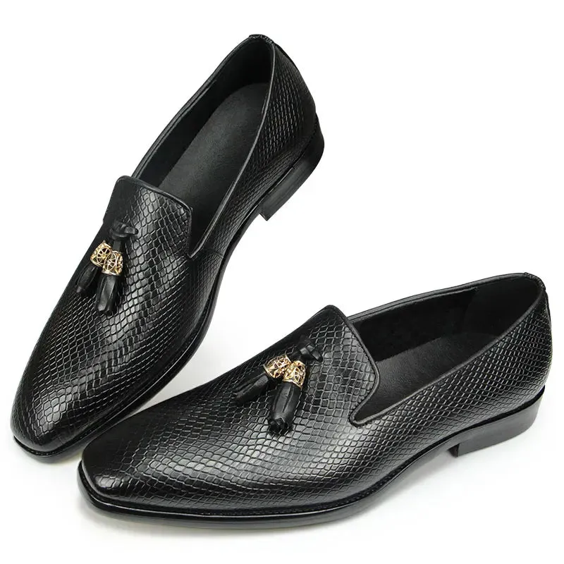 Men's Handmade Tassel Loafers – High-Quality Genuine Leather, Comfortable Pigskin Insole, All-Season Casual Shoes