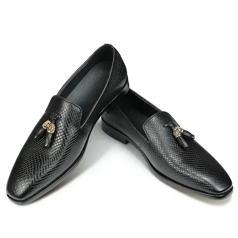 Men's Handmade Tassel Loafers – High-Quality Genuine Leather, Comfortable Pigskin Insole, All-Season Casual Shoes