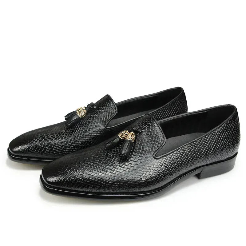 Men's Handmade Tassel Loafers – High-Quality Genuine Leather, Comfortable Pigskin Insole, All-Season Casual Shoes